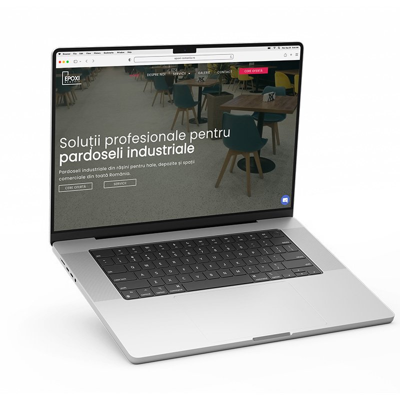Epoxi Romania website on laptop