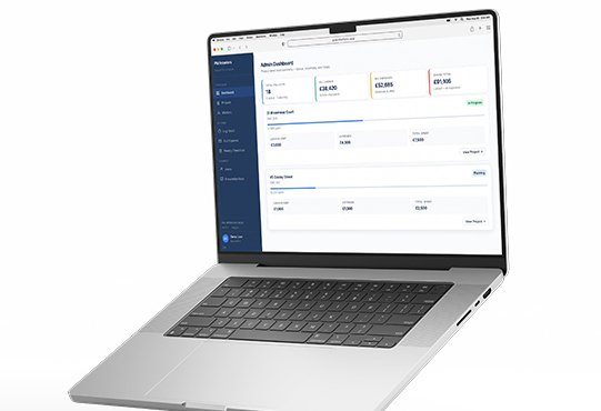 PM Interiors project management platform dashboard