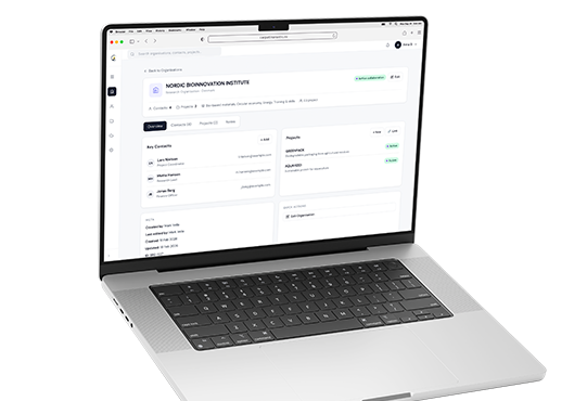 Magfi HUB custom CRM on laptop