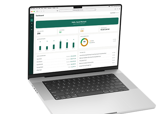 Faith Properties quoting platform dashboard on laptop